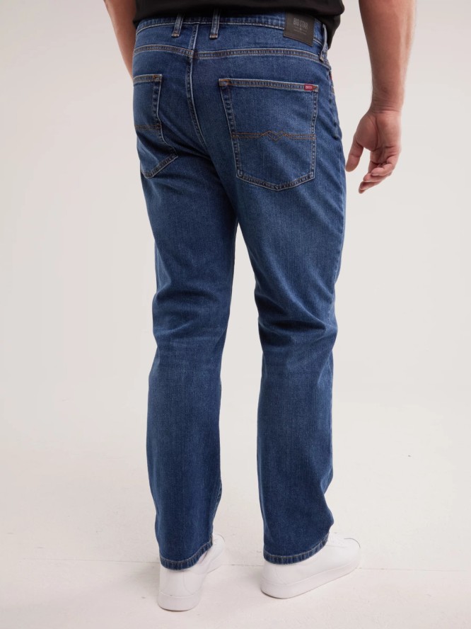 Jeansy męskie z prostą nogawką granatowe Trent 481