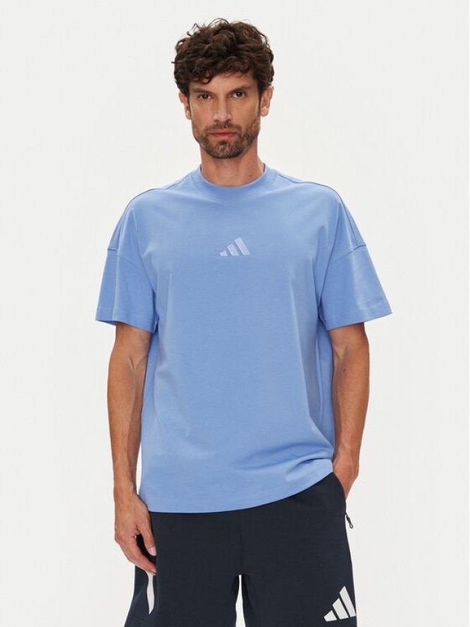 adidas T-Shirt ALL SZN JX5084 Niebieski Loose Fit