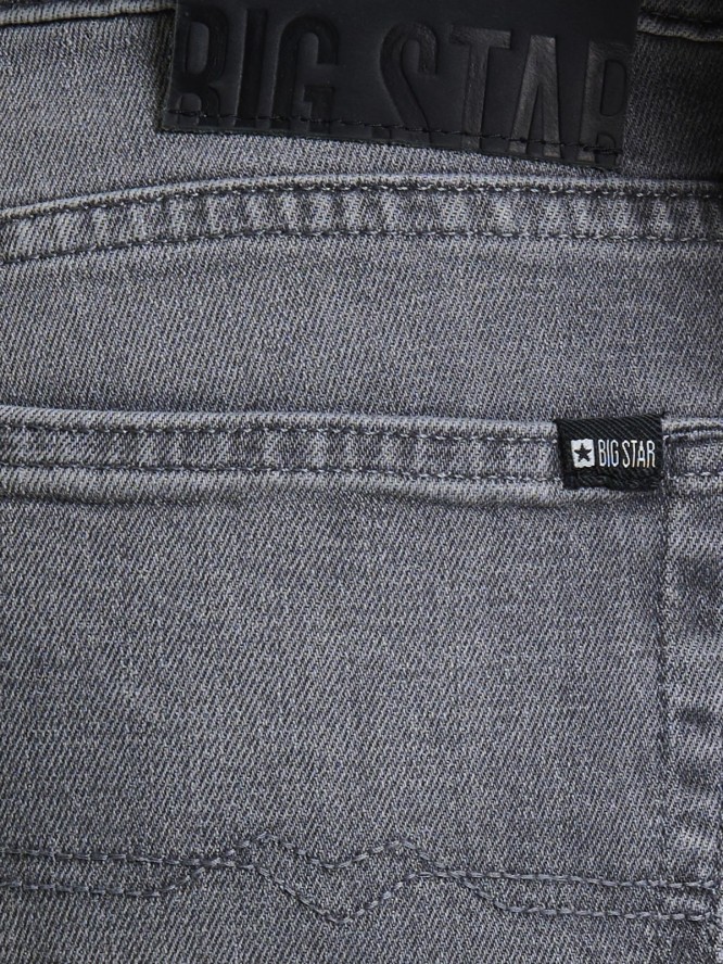 Jeansy męskie dopasowane z przetarciami ciemnoszare Terry Slim 896