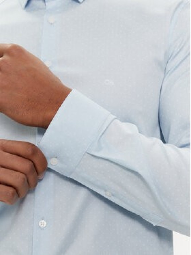 Calvin Klein Koszula Micro Dot K10K112884 Błękitny Slim Fit