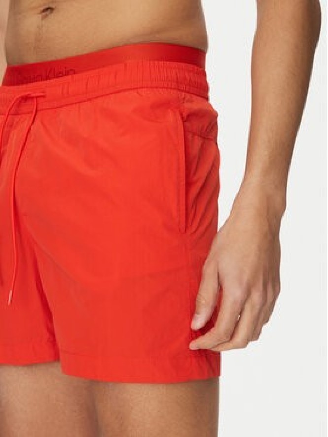 Calvin Klein Swimwear Szorty kąpielowe KM0KM01104 Czerwony Regular Fit