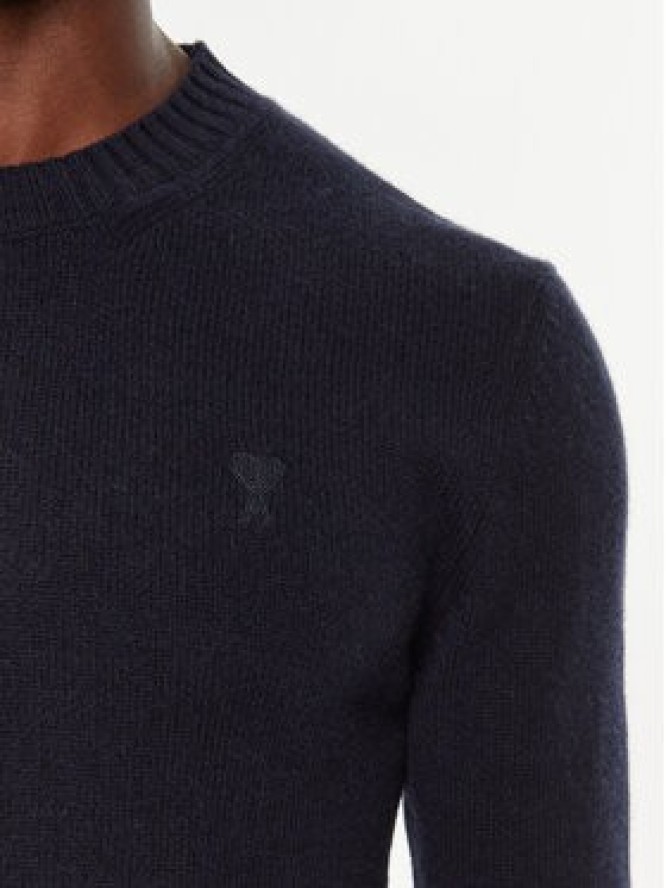AMI Paris Sweter HKS057.005 Granatowy Regular Fit