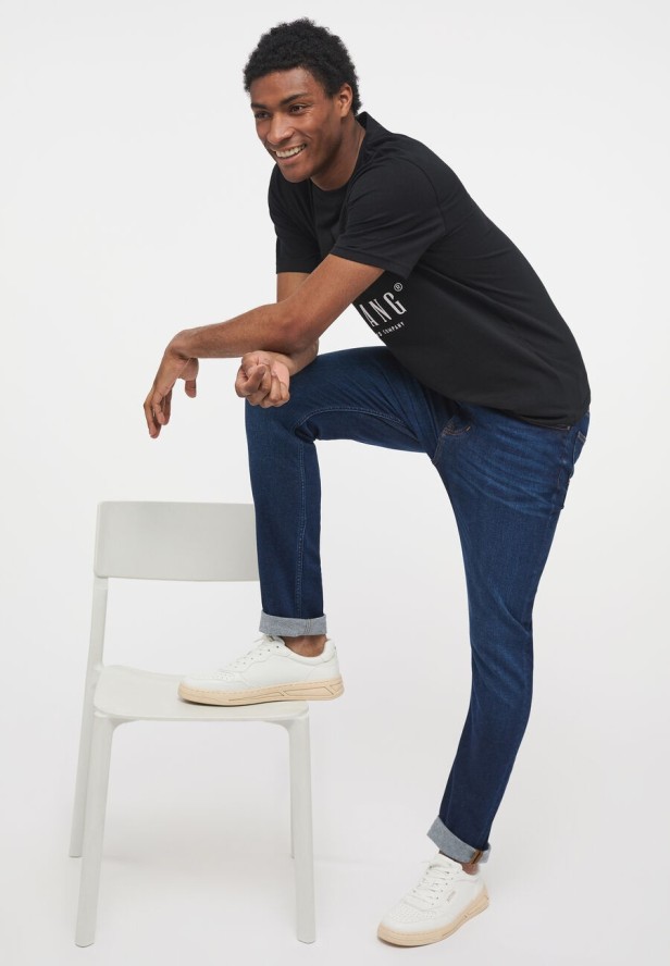 Męskie Spodnie Jeansowe MUSTANG Frisco Skinny Denim Blue 1014243 5000 883