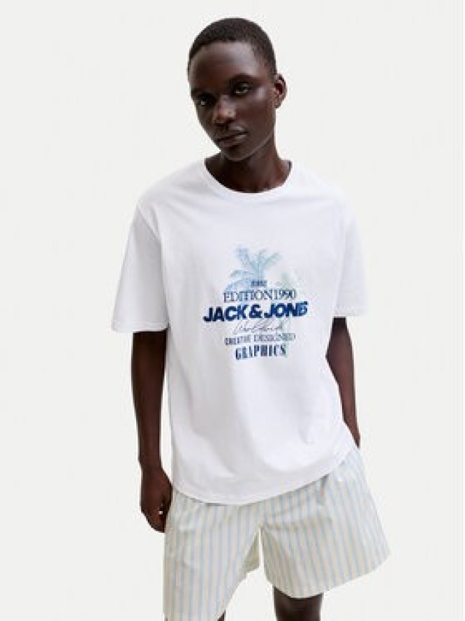 Jack & Jones T-Shirt Gradient Print 12288094 Biały Regular Fit