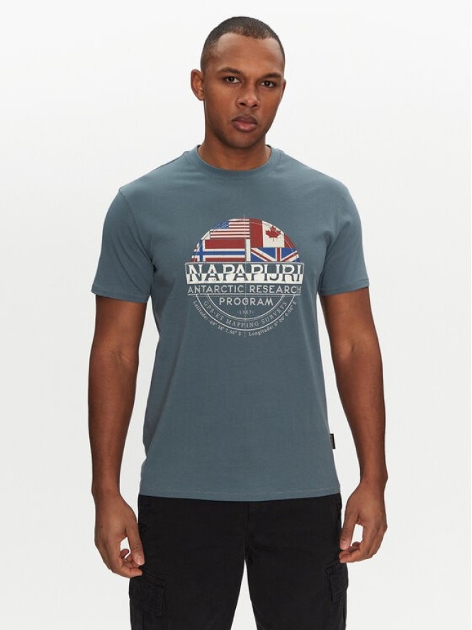Napapijri T-Shirt S-Turin NP0A4HQG Niebieski Regular Fit