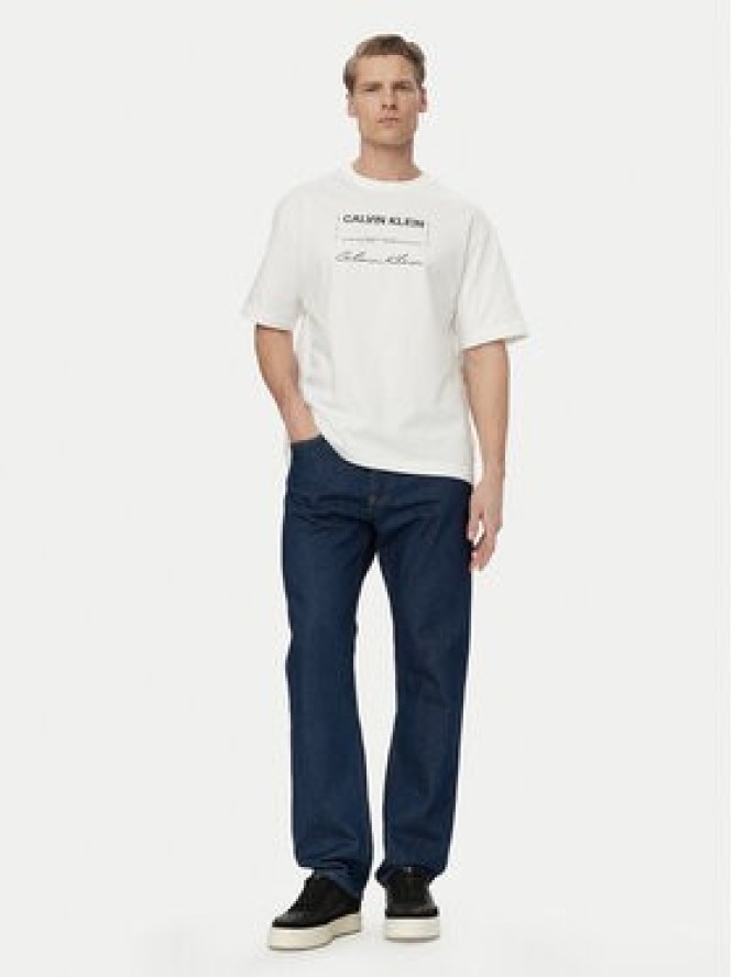 Calvin Klein Jeans T-Shirt LV04RE827G Biały Regular Fit