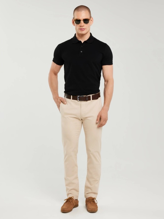 Koszulka męska polo czarna Markolinos 906