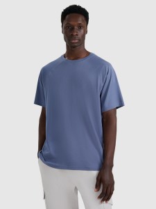 4F T-shirt oversize gładki męski - granatowy S