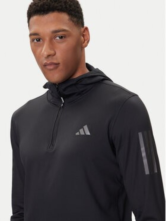 adidas Bluza techniczna Own The Run Winterized JN6378 Czarny Slim Fit