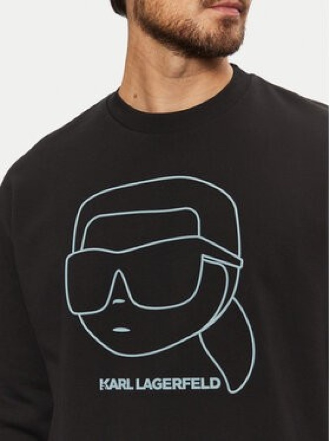 KARL LAGERFELD Bluza 705176 551900 Czarny Regular Fit