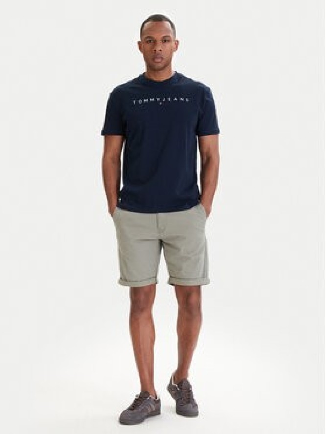 Tommy Jeans T-Shirt Linear Logo DM0DM20744 Granatowy Regular Fit