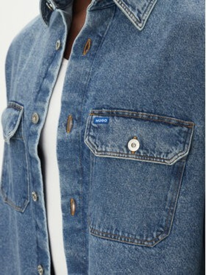 HUGO Koszula jeansowa Ebolt 50513853 Granatowy Oversize