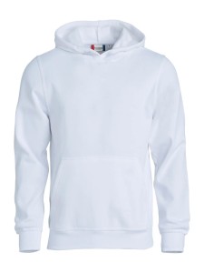 clique Basic Hoody Junior – bluza z kapturem biała, materiał anti-pilling –