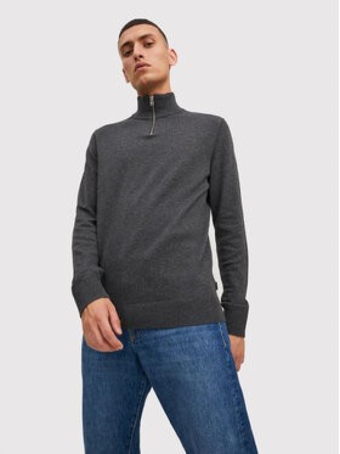 Jack & Jones Sweter Emil 12189339 Szary Regular Fit