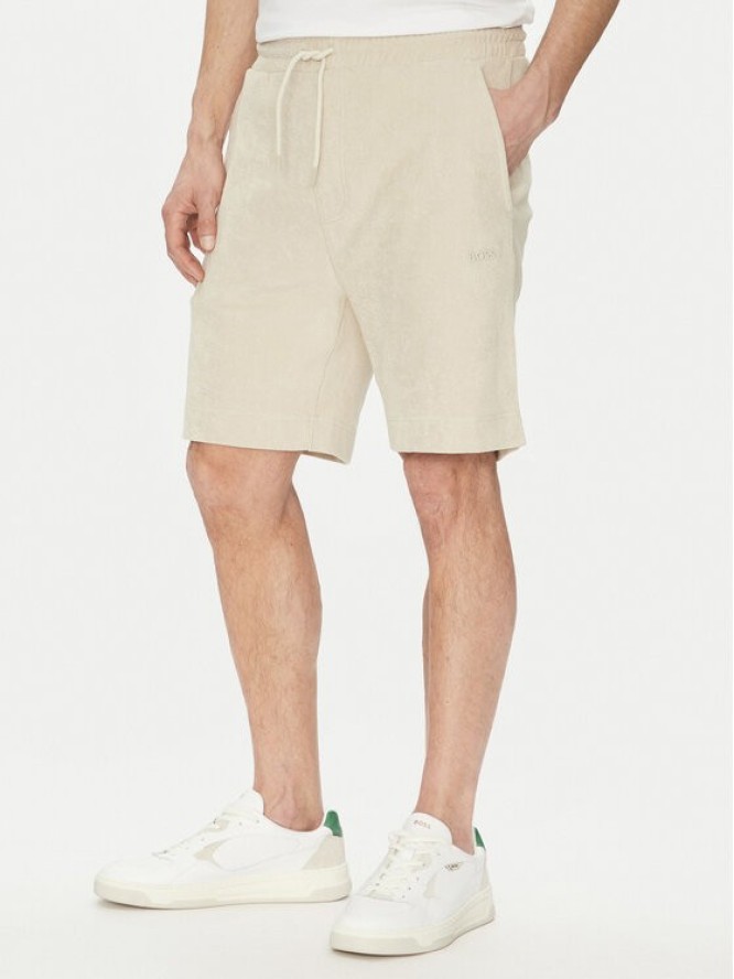 BOSS Szorty sportowe 50539868 Beżowy Regular Fit