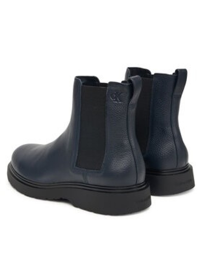 Calvin Klein Sztyblety Combat Ess Chelsea Boot Lth YM0YM01374 Granatowy