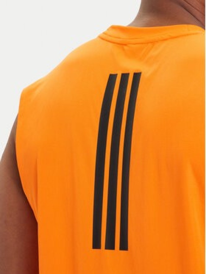 adidas Koszulka techniczna D4T PrimeLift 3 Stripes KD0374 Pomarańczowy Slim Fit