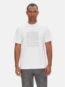 BOSS T-Shirt Tee Print Striped C 50537845 Biały Relaxed Fit