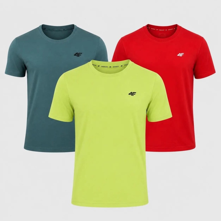 ZESTAW KOSZULEK MĘSKICH 4F 3PAK KOMPLET NA CO DZIEŃ T-SHIRT SPORTOWY