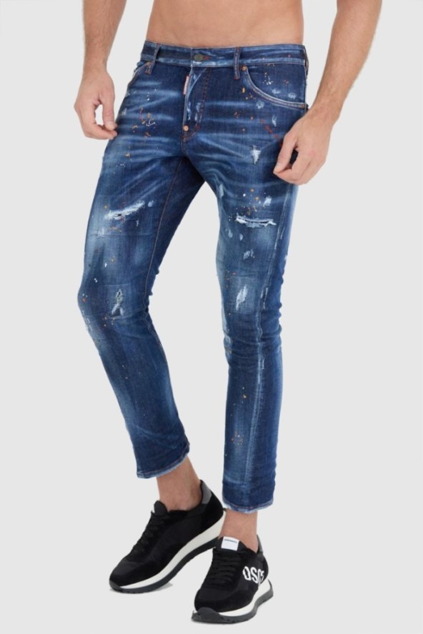 DSQUARED2 Granatowe męskie jeansy sexy twist jean, Rozmiar 52