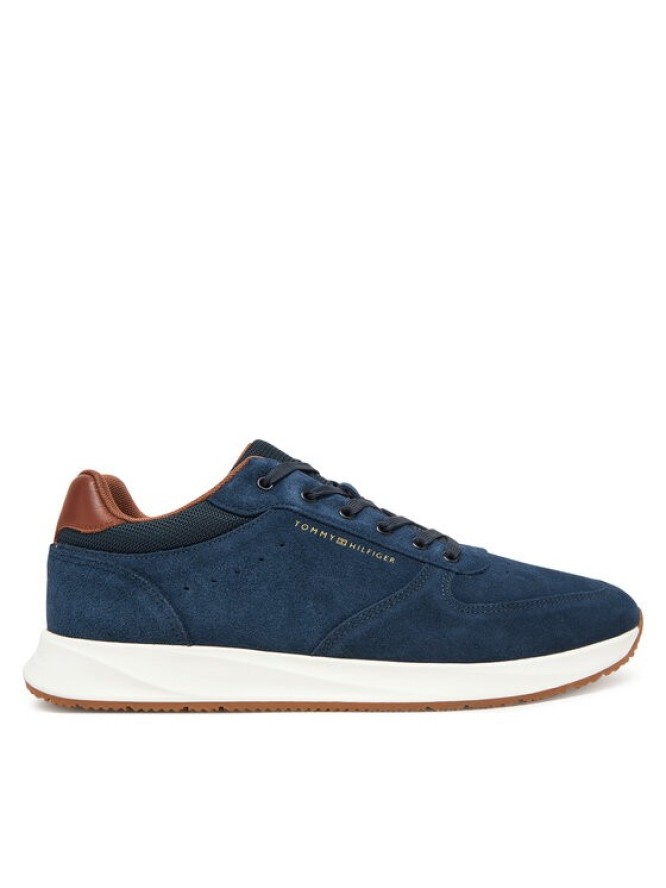 Tommy Hilfiger Sneakersy Premium Suede Hybrid FM0FM05690 Granatowy