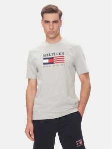 Tommy Hilfiger T-Shirt American Monotype MW0MW39843 Szary Regular Fit