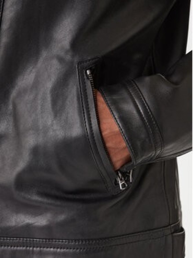 Tommy Hilfiger Kurtka skórzana Racer MW0MW41961 Czarny Regular Fit