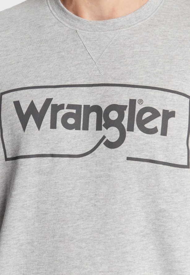 WRANGLER FRAME LOGO CREW MĘSKA BLUZA NADRUK MID GREY W662HAX37 112320241