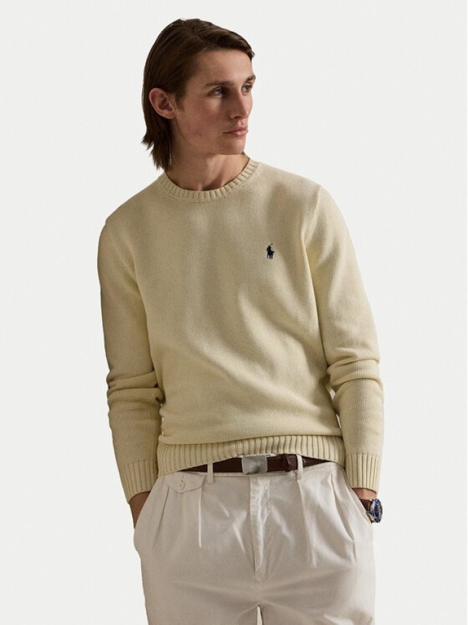 Polo Ralph Lauren Sweter 710810846035 Écru Regular Fit