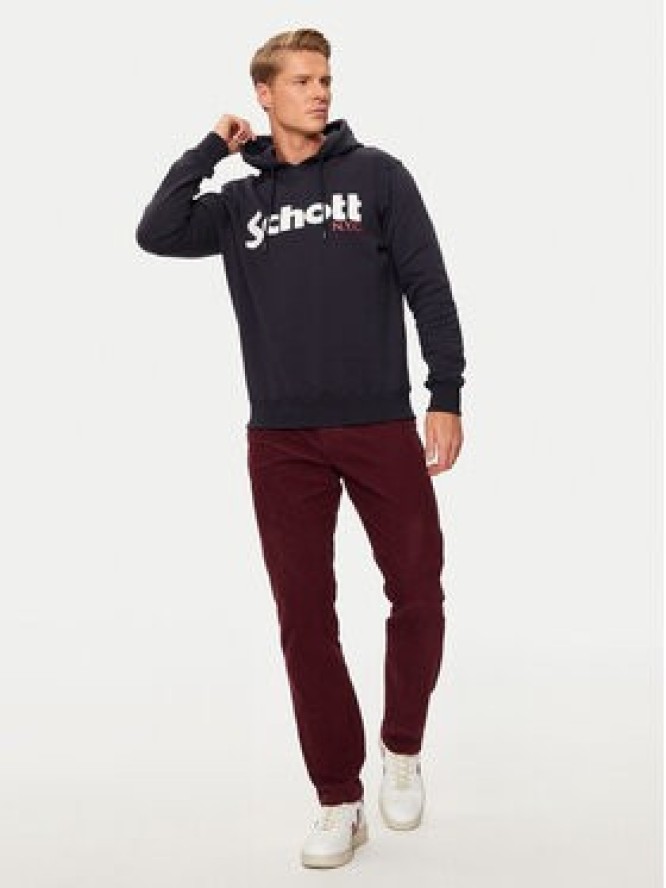 Schott NYC Bluza SWHOOD Granatowy Regular Fit