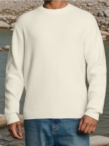 Sweter basic - kremowy