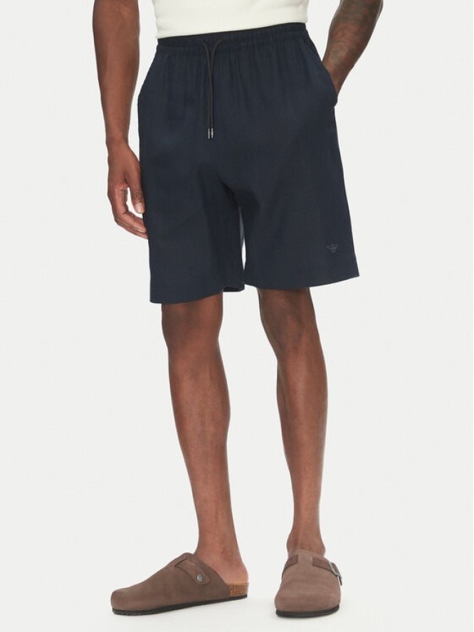 Emporio Armani Szorty materiałowe EM000681 AF12356 UB102 Granatowy Regular Fit