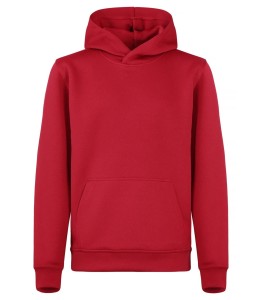 clique Basic Active Hoody Junior z kapturem — 100% spun dyed poliester – Red