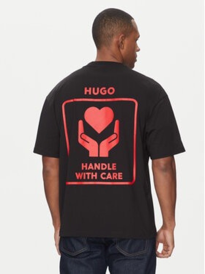 HUGO T-Shirt Dewdam 50530557 Czarny Relaxed Fit