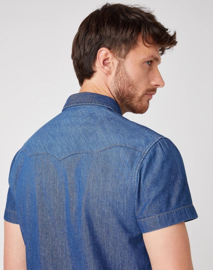 KOSZULA MĘSKA WRANGLER SS WESTERN SHIRT MID SUMMER W5J05K30P 112130147