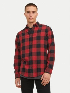 Jack & Jones Koszula Gingham 12181602 Czerwony Slim Fit