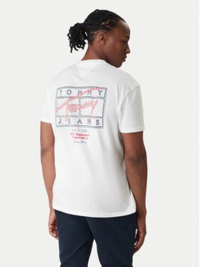 Tommy Jeans T-Shirt DM0DM22319 Écru Regular Fit