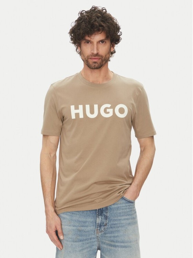 HUGO T-Shirt Dulivio 50467556 Beżowy Regular Fit