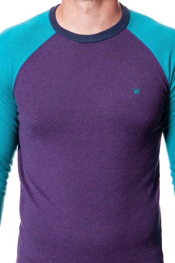 MĘSKI SWETER WRANGLER RAGLAN KNIT PURPLE PENNANT W86152PWT 112132310