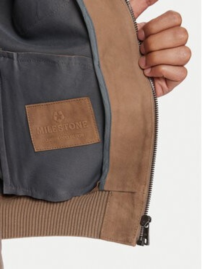 Milestone Kurtka skórzana MSRayan 531624 60700 Beżowy Regular Fit