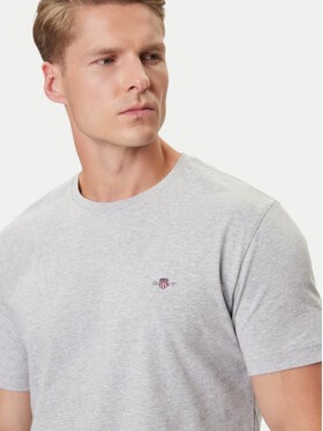 Gant T-Shirt Shield 2003184 Szary Regular Fit