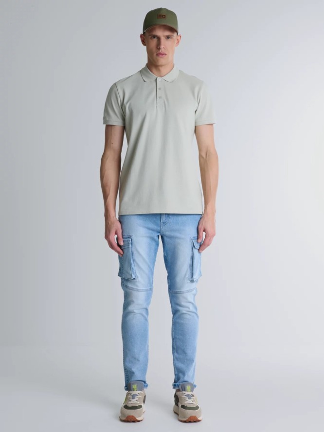 Sneakersy męskie z zamszowymi wstawkami khaki NN174294 303