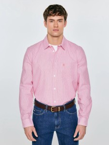 Koszula męska w prążek czerwona Cosiser 603