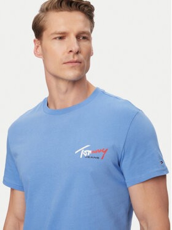 Tommy Jeans T-Shirt DM0DM22538 Niebieski Slim Fit