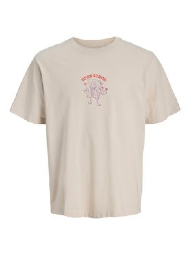 Jack & Jones T-Shirt Spongebob 12286631 Beżowy Relaxed Fit