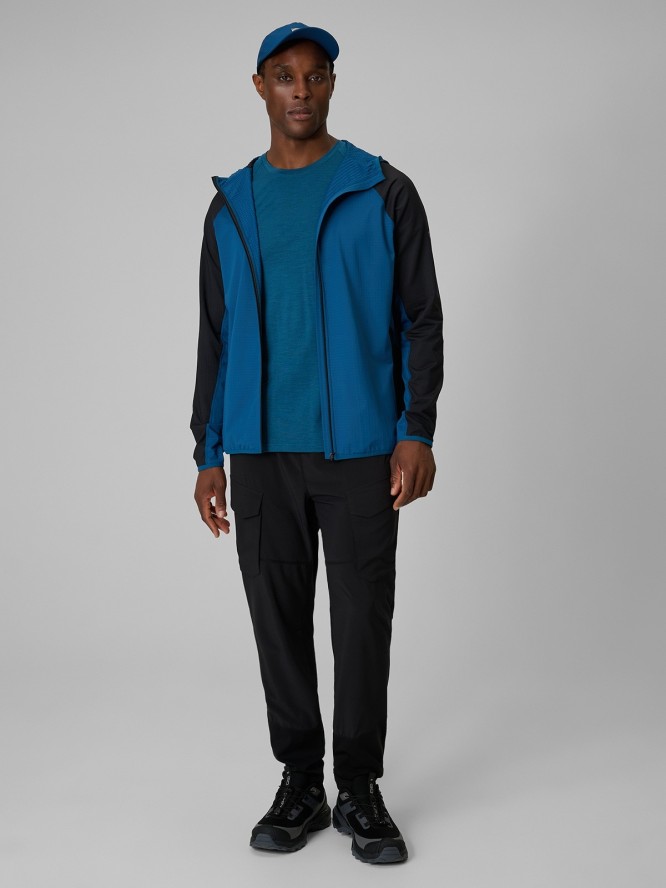 4F Koszulka trekkingowa z wełną merino męska - turkusowa L