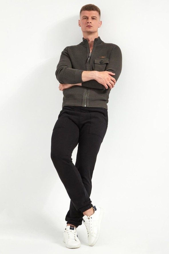 Sweter męski zapinany na zamek AERONAUTICA MILITARE