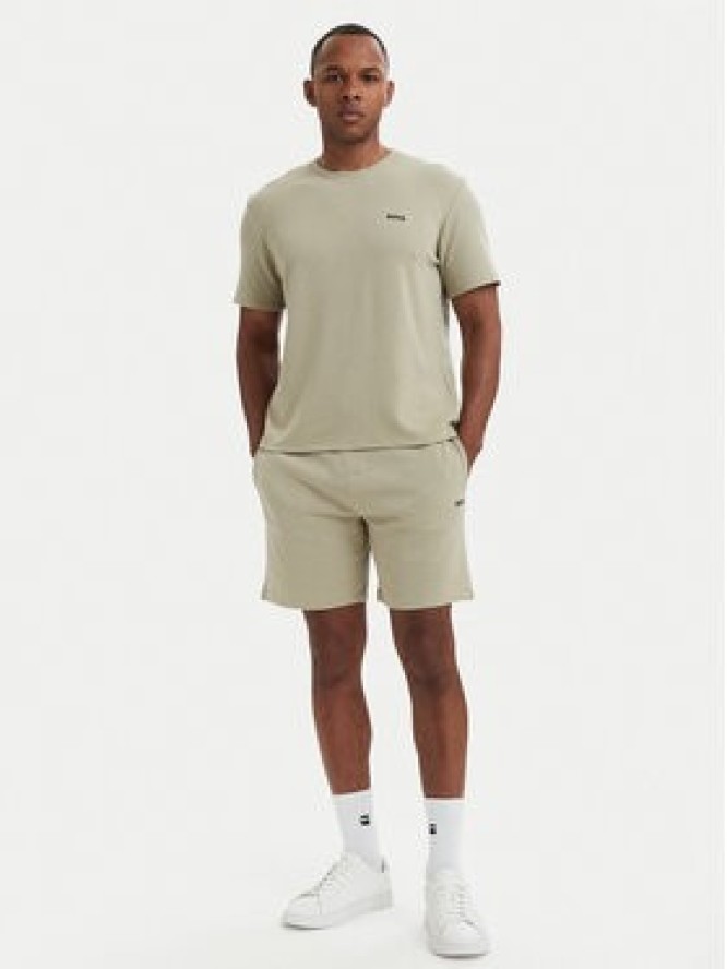 BOSS Szorty sportowe Waffle 50535884 Zielony jasny Regular Fit