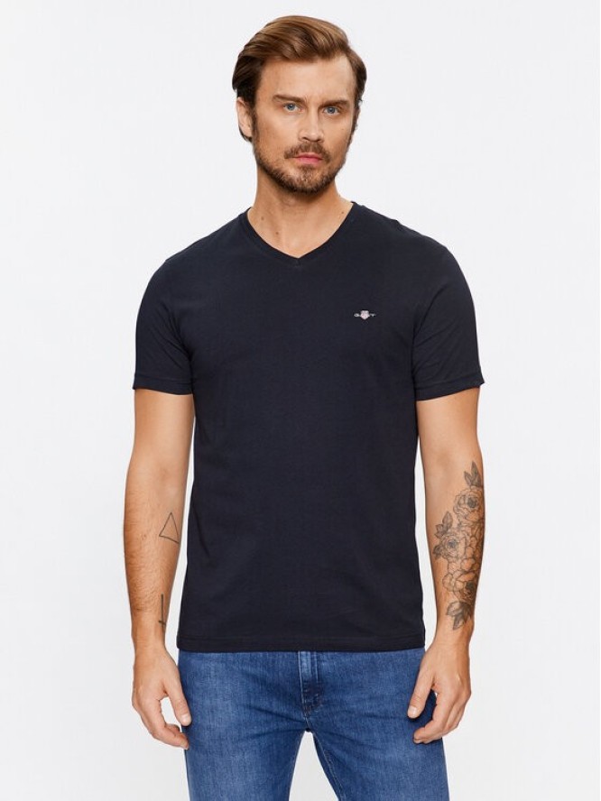 Gant T-Shirt Shield 2003186 Czarny Slim Fit