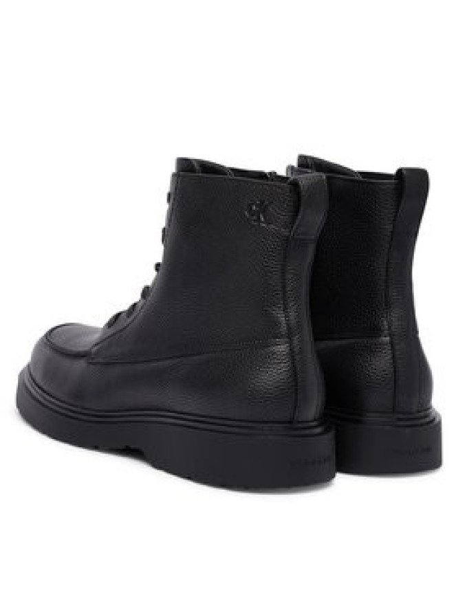 Calvin Klein Trzewiki Combat Ess Lace Up Apron Lth W YM0YM01375 Czarny